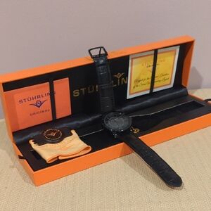 Stuhrling Original Black Watch with Orange Box